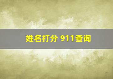 姓名打分 911查询